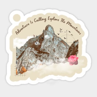 Adventure Is Calling Explore The Mountains Sticker